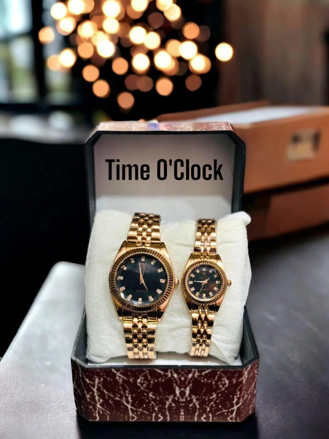 Time O'Clock Gold Couple Set