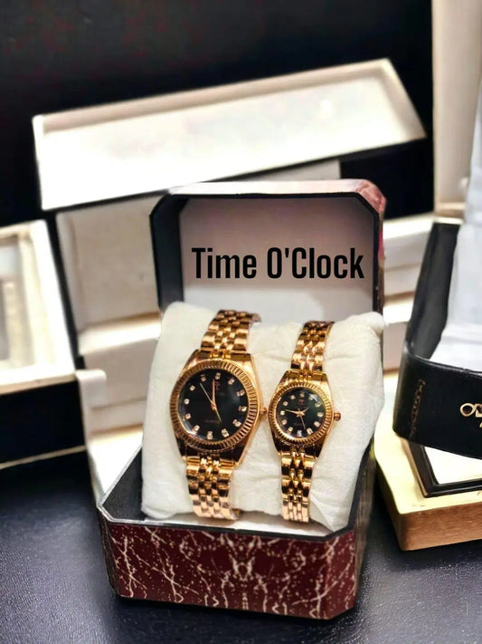 Time O'Clock Gold Couple Set